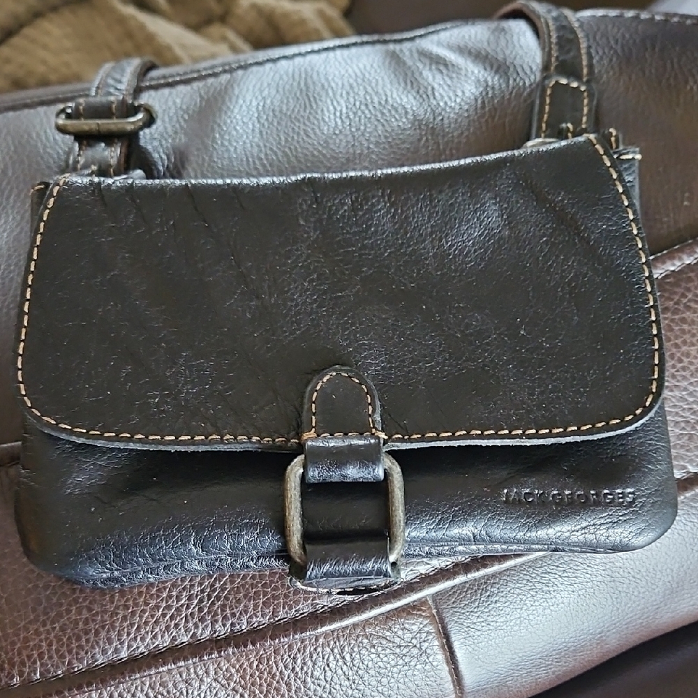 Black Leather Crossbody Bag
